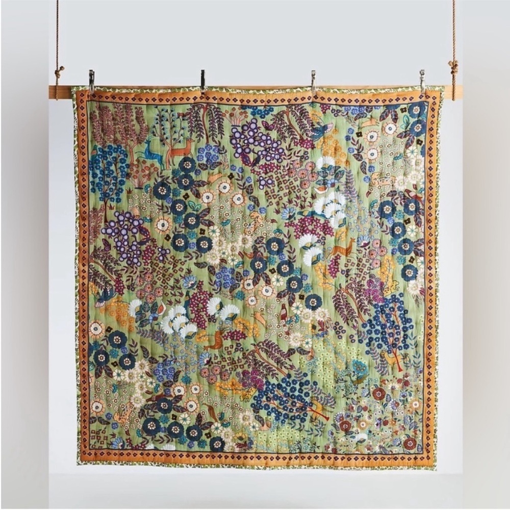 Anthropologie Averill Floral Multicolor Quilt Queen New In Package
